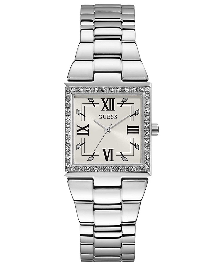 Guess Chateau Roloi Batarias me Asimi Metalliko Brasele GW0026L1