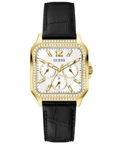 Guess Deco Roloi Batarias me Mavro Dermatino Louraki GW00309L2