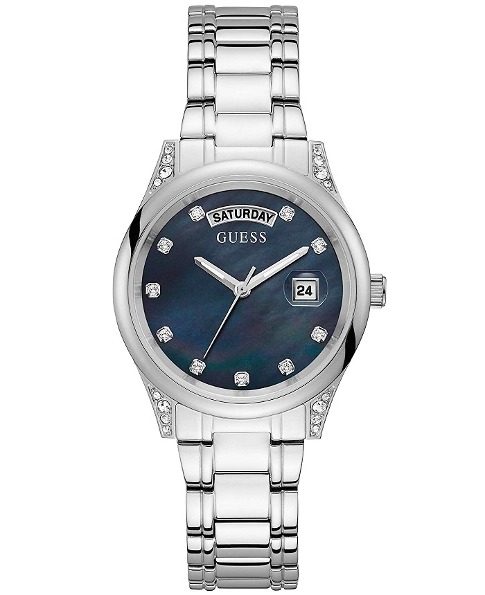 Guess Aura Roloi Batarias me Asimi Metalliko Brasele GW0047L1