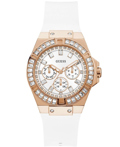 Guess Venus Roloi Batarias me Lefko Kaoutsouk Louraki GW0118L4