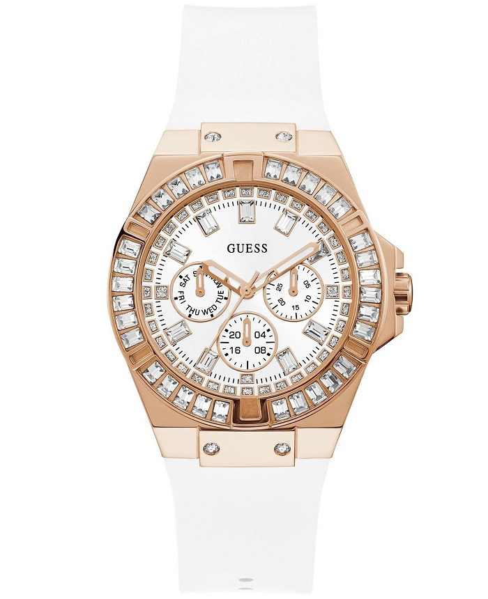 Guess Venus Roloi Batarias me Lefko Kaoutsouk Louraki GW0118L4