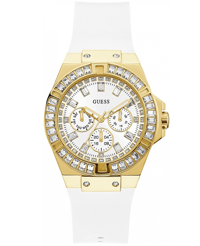 Guess Venus Roloi Batarias me Lefko Kaoutsouk Louraki GW0118L5