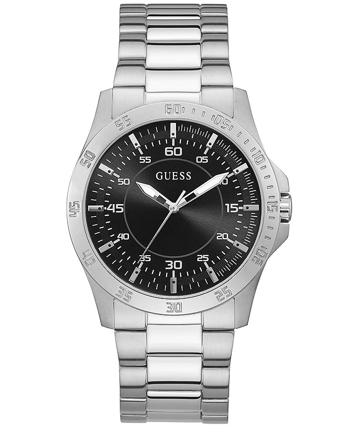 Guess Golby Roloi Batarias me Asimi Metalliko Brasele GW0207G1