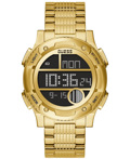 Guess Digital Zip Psifiako Roloi Batarias me Xruso Metalliko Brasele GW0271G2