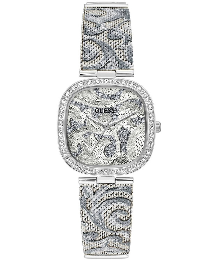 Guess Tapestry Roloi Batarias me Asimi Metalliko Brasele GW0304L1