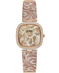 Guess Tapestry Roloi Batarias me Roz Xruso Metalliko Brasele GW0304L3