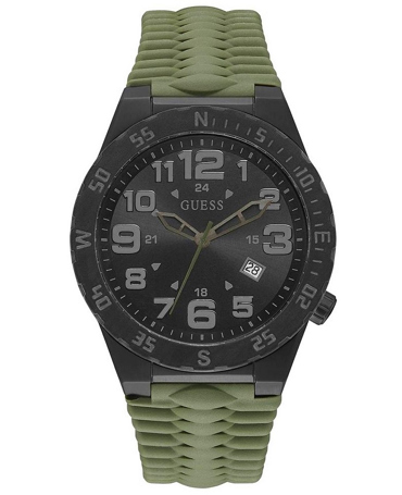 Guess Territory Ρολόι Μπαταρίας με Πράσινο Καουτσούκ Λουράκι GW0322G2