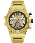 Guess Exposure Roloi Batarias me Xruso Metalliko Brasele GW0324G2