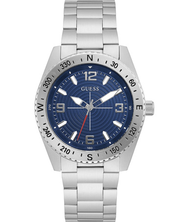 Guess North Ρολόι Μπαταρίας με Ασημί Μεταλλικό Μπρασελέ GW0327G1