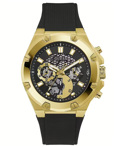 Guess Third Gear Roloi Batarias me Mavro Kaoutsouk Louraki GW0334G2