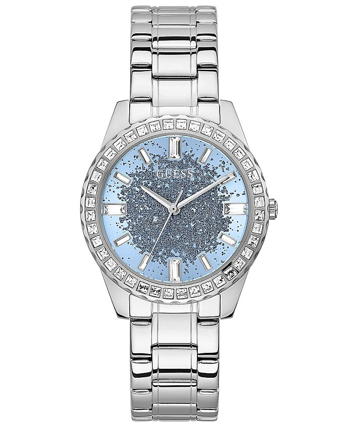 Guess Glitter Burst Roloi Batarias me Asimi Metalliko Brasele GW0405L1
