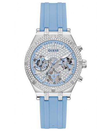 Guess Heiress Ρολόι Μπαταρίας με Μπλε Καουτσούκ Λουράκι GW0407L1