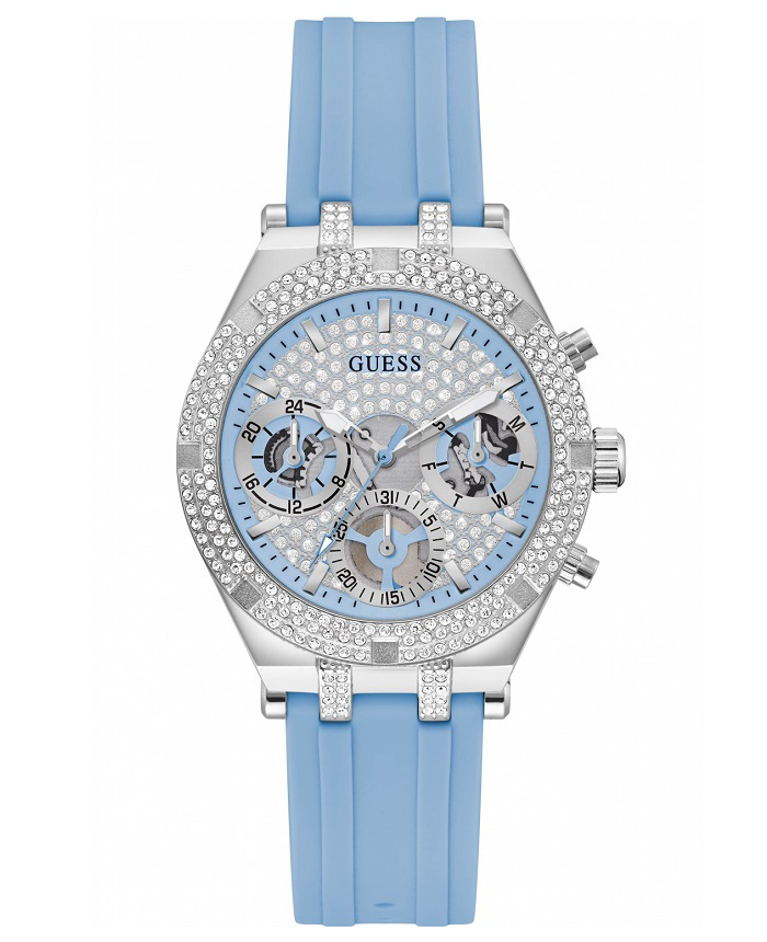 Guess Heiress Roloi Batarias me Ble Kaoutsouk Louraki GW0407L1