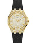 Guess Shimmer Roloi Batarias me Mavro ufasmatino Louraki GW0408L2