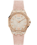 Guess Shimmer Roloi Batarias me Roz ufasmatino Louraki GW0408L3