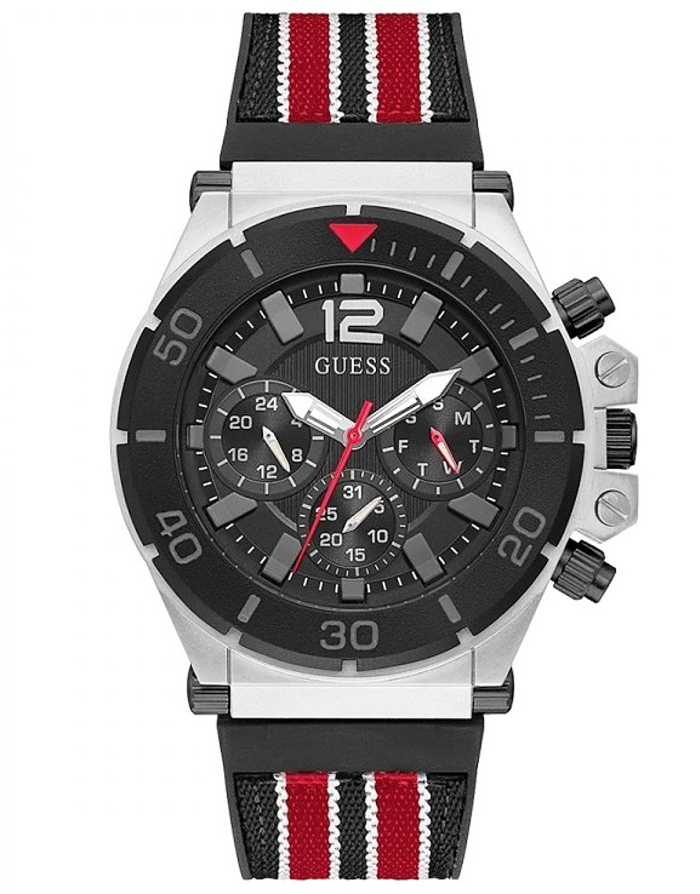 Guess Pilot Roloi Batarias me Mavro Kaoutsouk Louraki GW0415G1