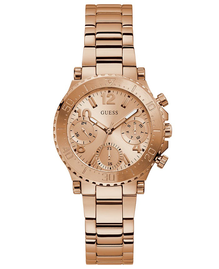 Guess Cosmic Lady Roloi Batarias me Roz Xruso Metalliko Brasele GW0465L2