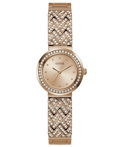 Guess Treasure Roloi Batarias me Roz Xruso Metalliko Brasele GW0476L3