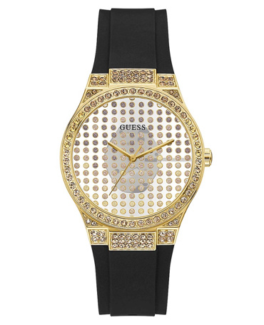 Guess Radiance Ρολόι Μπαταρίας με Μαύρο Καουτσούκ Λουράκι GW0482L1