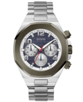 Guess Empire Roloi Batarias me Asimi Metalliko Brasele GW0489G1