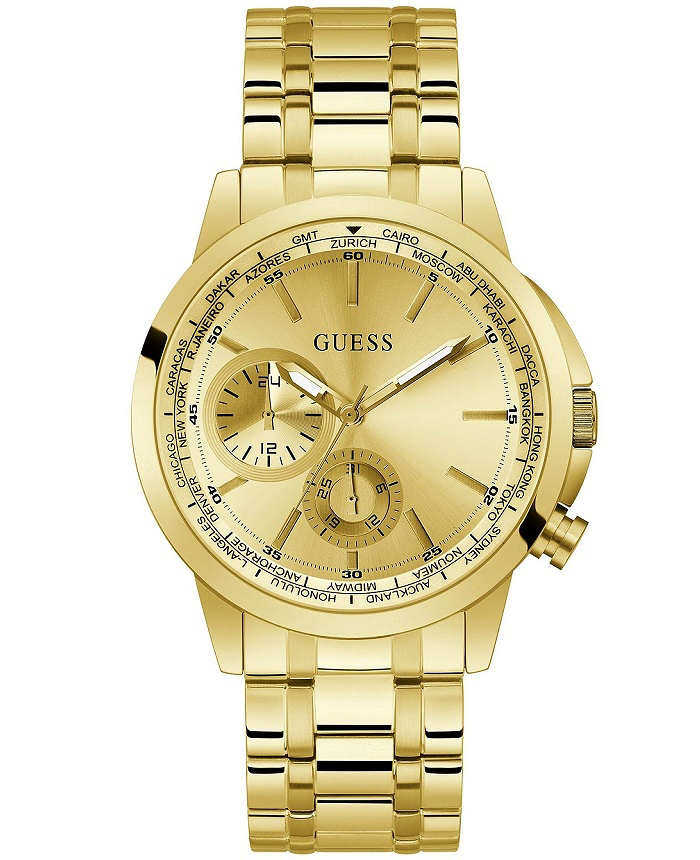 Guess Spec Roloi Batarias me Xruso Metalliko Brasele GW0490G2
