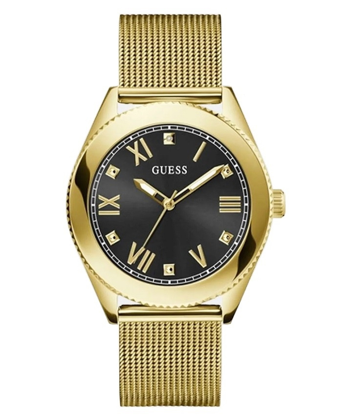 Guess Noble Diamond Roloi Batarias me Xruso Metalliko Brasele GW0495G2