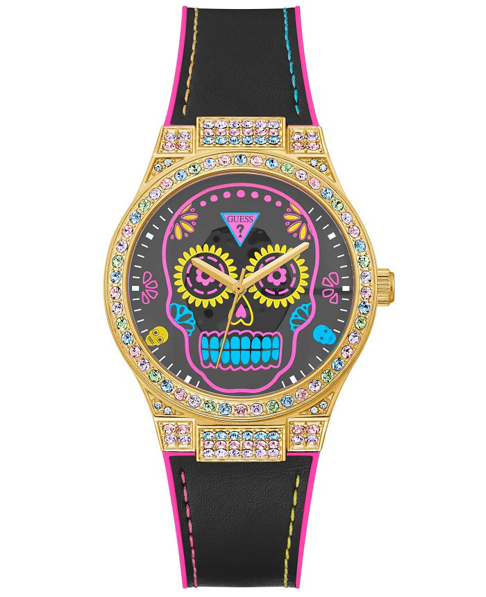 Guess Calaverta Roloi Batarias me Mavro Kaoutsouk Louraki GW0505L1