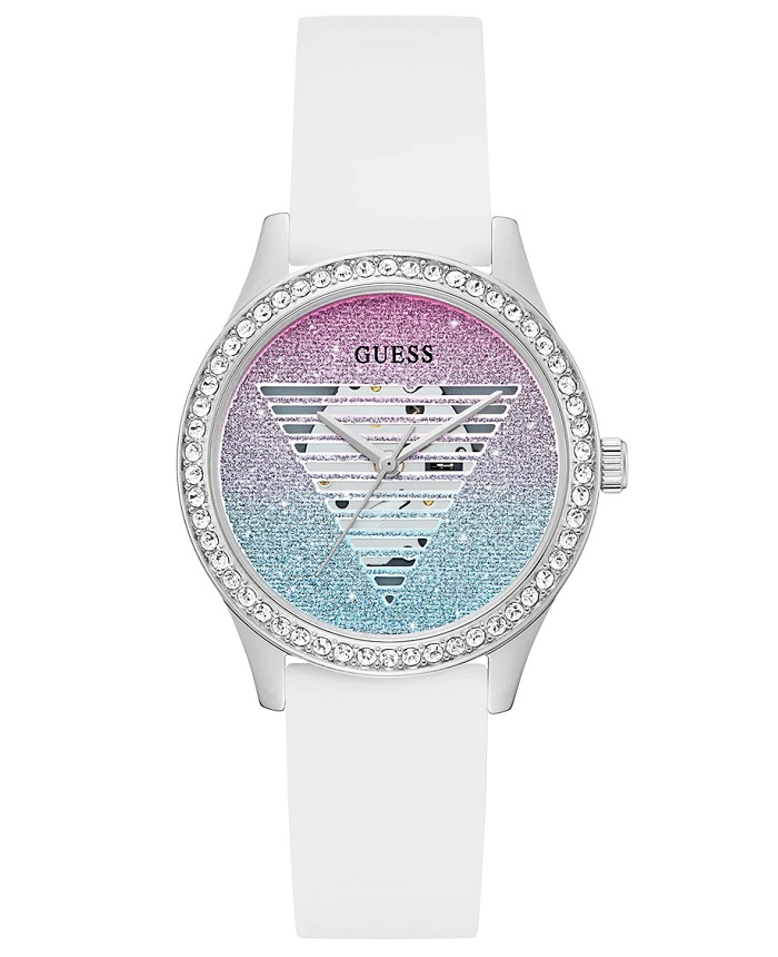 Guess Lady Idol Roloi Batarias me Lefko Kaoutsouk Louraki GW0530L5