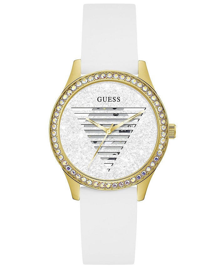 Guess Lady Idol Roloi Batarias me Lefko Kaoutsouk Louraki GW0530L6