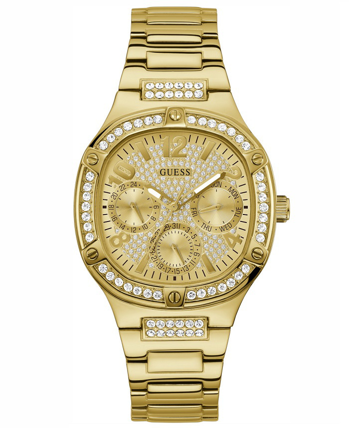 Guess Duchess Roloi Batarias me Xruso Metalliko Brasele GW0558L2