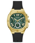 Guess Headline Roloi Batarias me Mavro Dermatino Louraki GW0571G3