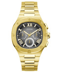 Guess Headline Roloi Batarias me Xruso Metalliko Brasele GW0572G2