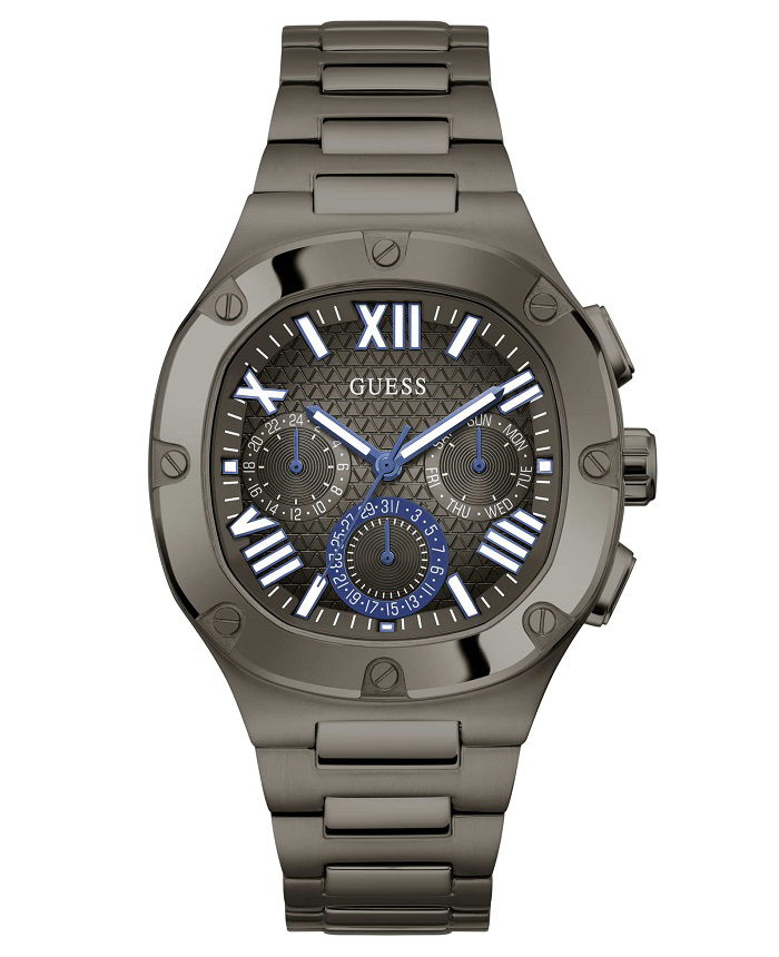 Guess Headline Roloi Batarias me Ggri Metalliko Brasele GW0572G5