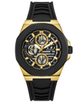 Guess Front Runner Roloi Batarias me Mavro Kaoutsouk Louraki GW0577G2