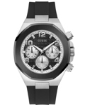 Guess Empire Roloi Batarias me Mavro Dermatino Louraki GW0583G1