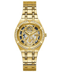 Guess Allara Roloi Batarias me Xruso Metalliko Brasele GW0604L2