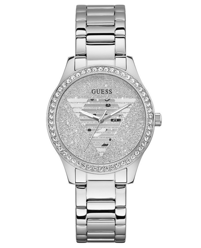 Guess Lady Idol Roloi Batarias me Asimi Metalliko Brasele GW0605L1