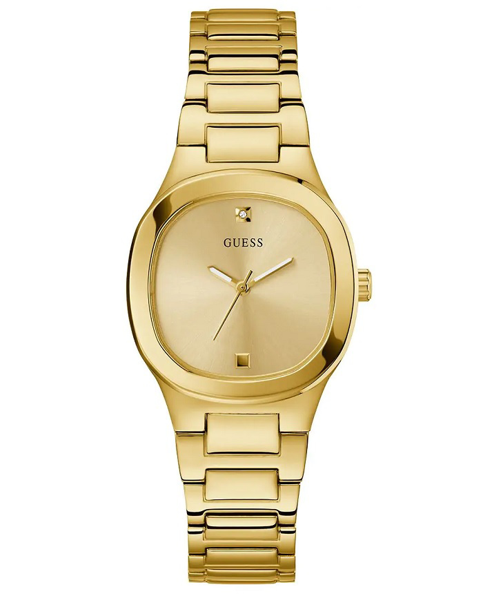 Guess Eve Diamond Roloi Batarias me Xruso Metalliko Brasele GW0615L2