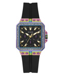 Guess Libra Roloi Batarias me Mavro Kaoutsouk Louraki GW0618L3