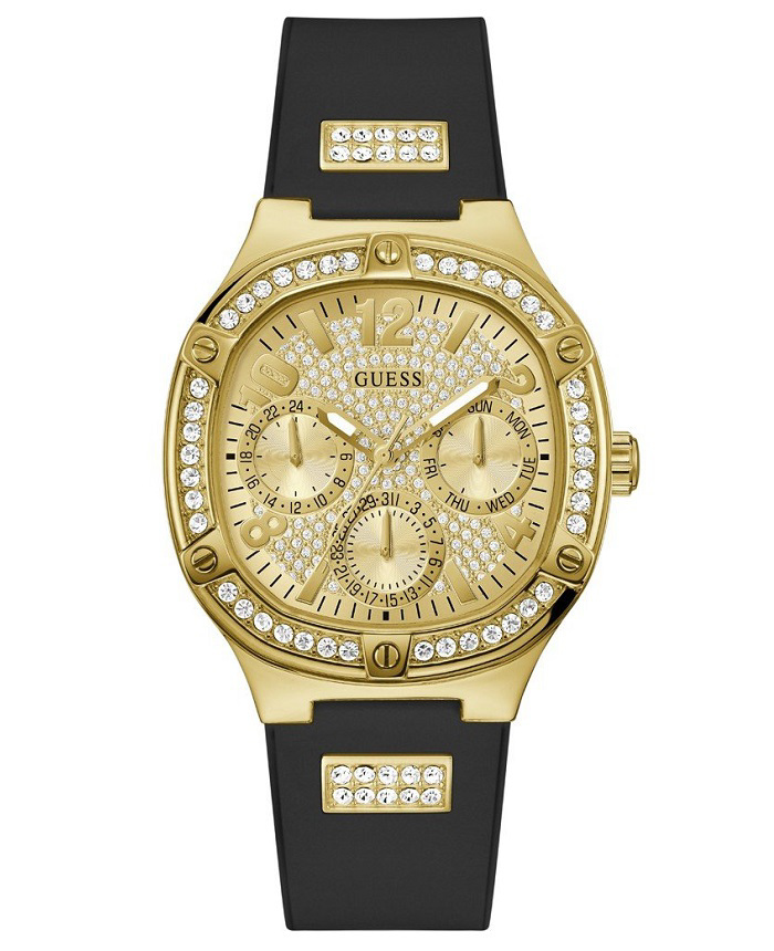 Guess Duchess Roloi Batarias me Mavro Kaoutsouk Louraki GW0619L2
