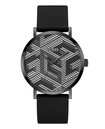 Guess Imprint Ρολόι Μπαταρίας με Μαύρο Καουτσούκ Λουράκι GW0625G3