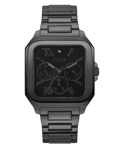 Guess Integrity Diamond Roloi Batarias me Mavro Metalliko Brasele GW0631G2