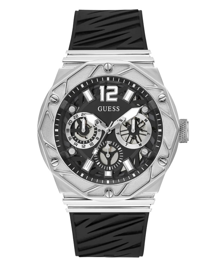 Guess Rival Roloi Batarias me Mavro Kaoutsouk Louraki GW0634G1