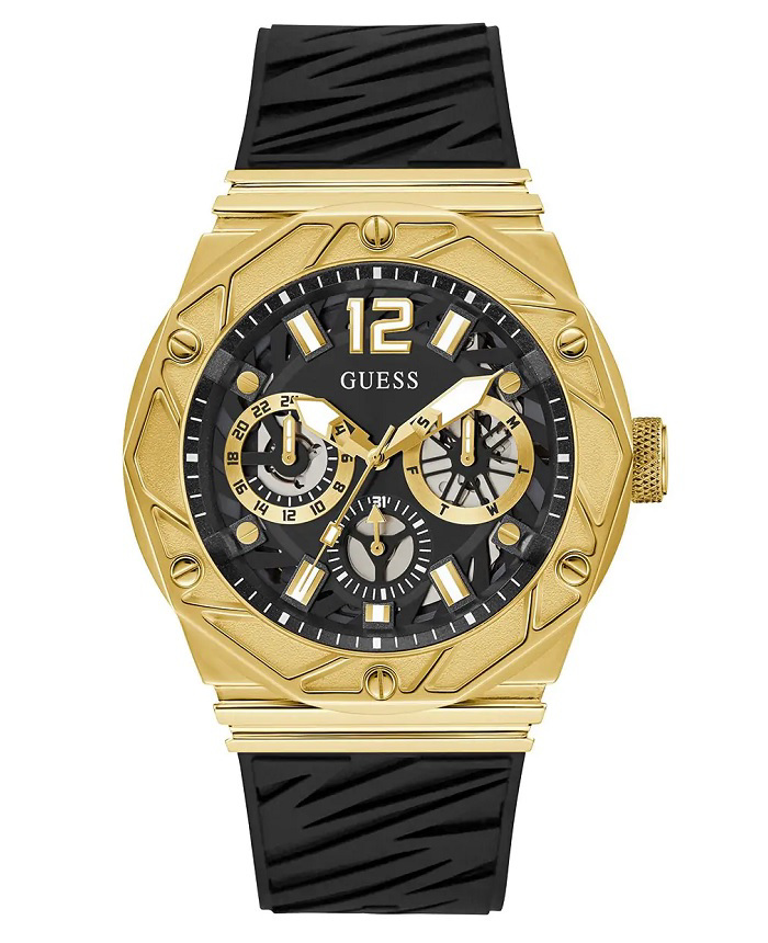 Guess Rival Roloi Batarias me Mavro Kaoutsouk Louraki GW0634G2