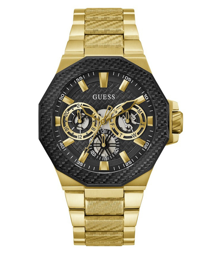 Guess Indy Roloi Batarias me Xruso Metalliko Brasele GW0636G2