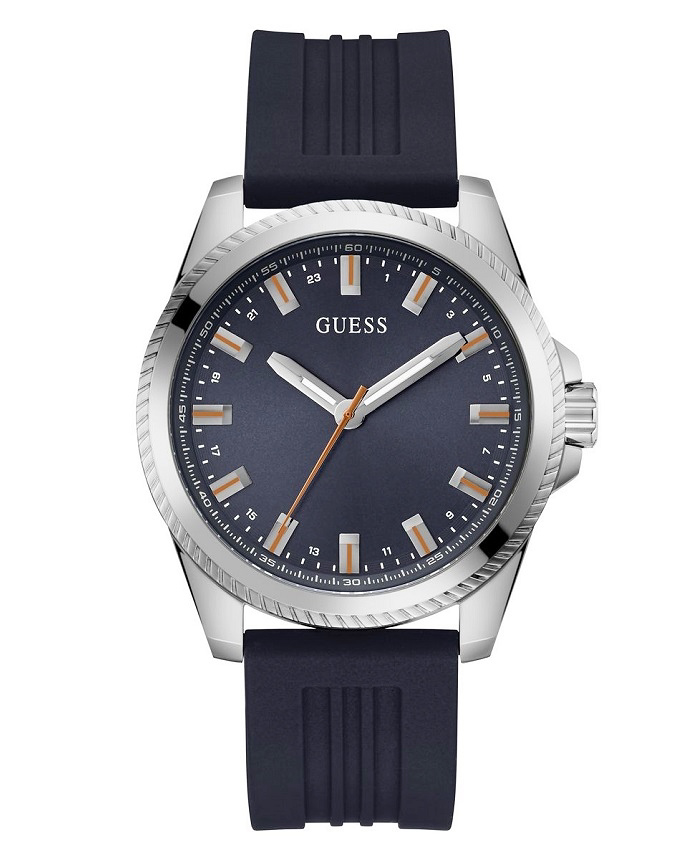 Guess Champ Roloi Batarias me Ble Kaoutsouk Louraki GW0639G1