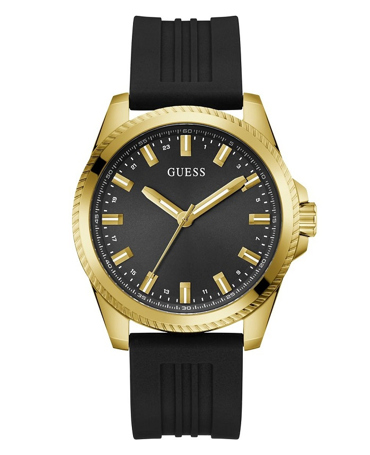 Guess Champ Ρολόι Μπαταρίας με Μαύρο Καουτσούκ Λουράκι GW0639G2