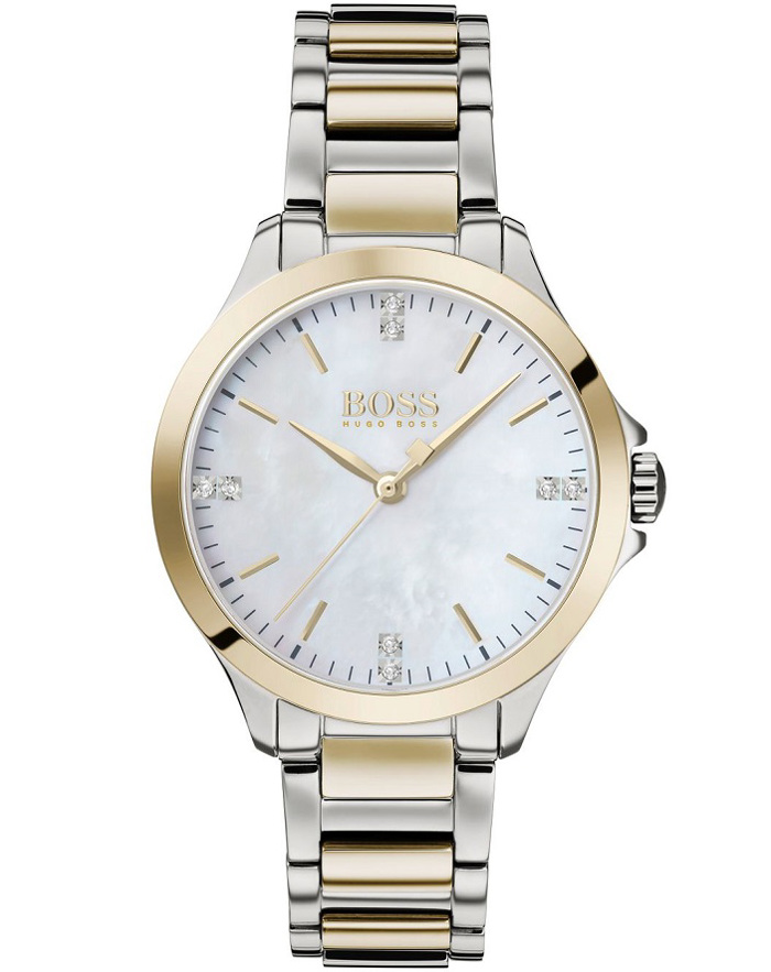 Hugo Boss Roloi Batarias me Xruso / Asimi Metalliko Brasele 1502526