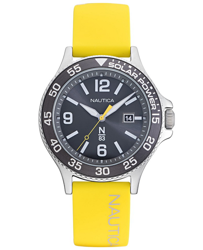 Nautica N83 Cocoa Beach Solar Roloi me Kitrino Kaoutsouk Louraki NAPCBS023