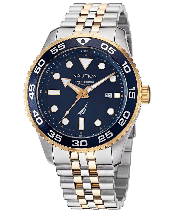 Nautica Pacific Beach Roloi Batarias me Xruso / Asimi Metalliko Brasele NAPPBF140